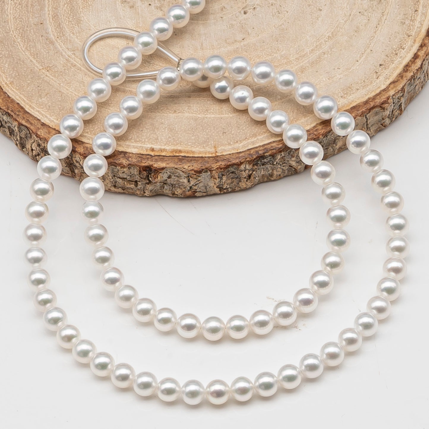 AAA+ 3-3.5mm, 3.5-4mm, 4-4.5mm or 4.5-5mm Freshwater Pearl in Full Strand, White Colors with High Luster, Pre-Strung for Jewelry Making, SKU # 3124FW