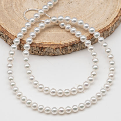 AAA+ 3-3.5mm, 3.5-4mm, 4-4.5mm or 4.5-5mm Freshwater Pearl in Full Strand, White Colors with High Luster, Pre-Strung for Jewelry Making, SKU # 3124FW