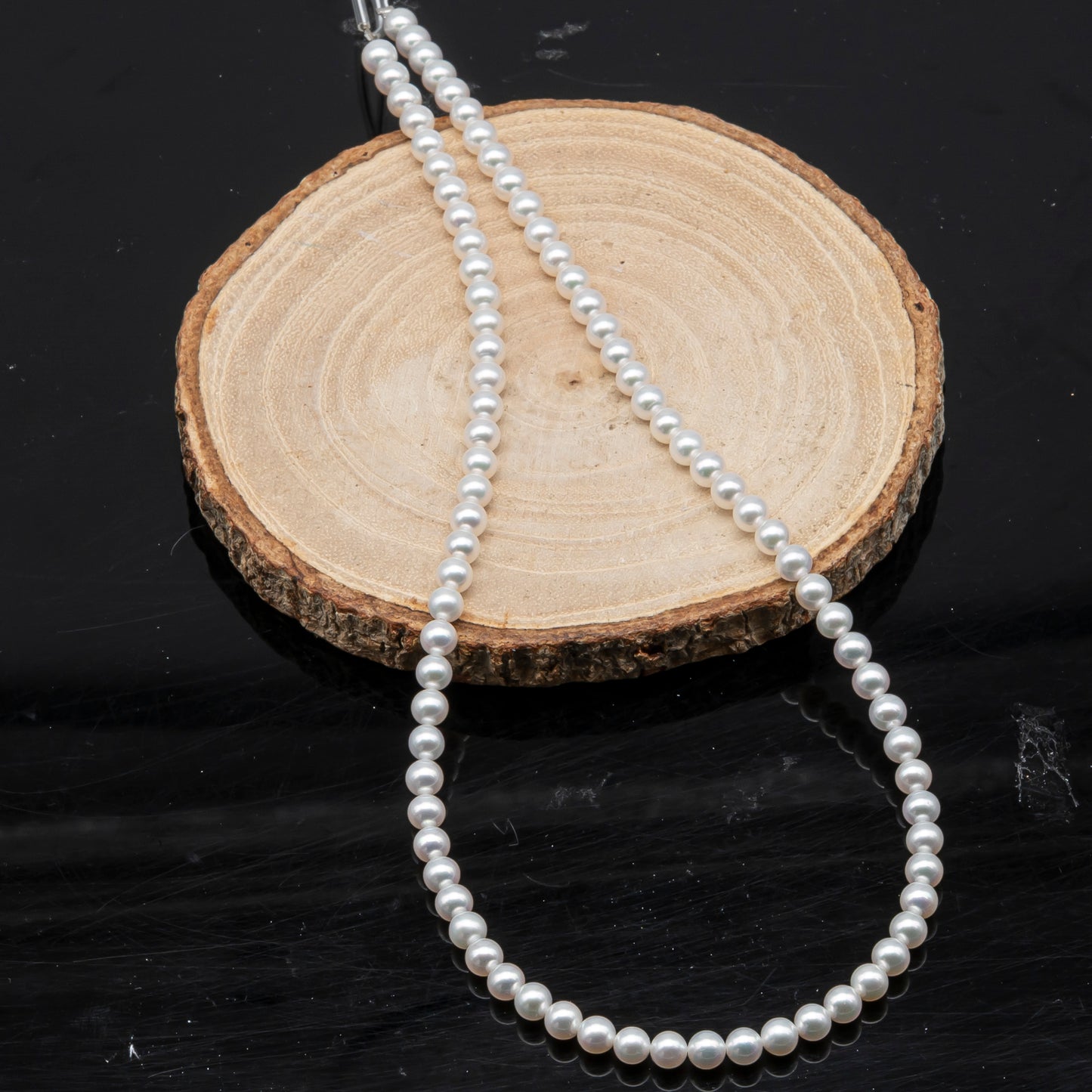 AAA+ 3-3.5mm, 3.5-4mm, 4-4.5mm or 4.5-5mm Freshwater Pearl in Full Strand, White Colors with High Luster, Pre-Strung for Jewelry Making, SKU # 3124FW