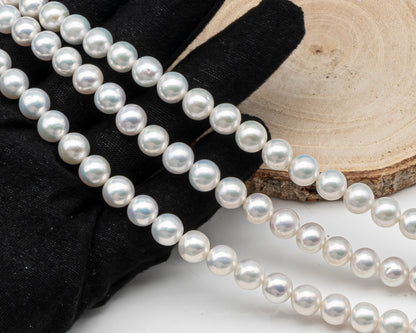 7.5-8.5mm Freshwater Pearl in Full Strand, Natural Colors with High Luster, Pre-Strung for Jewelry Making, SKU # 3123EP