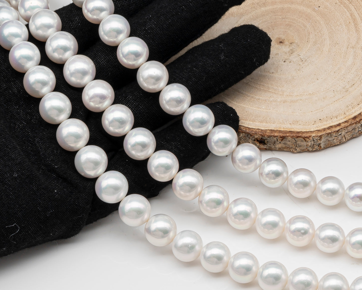 AAA 10-12mm Edison Pearl in Full Strand, Freshwater Pearl in White Colors with High Luster, Pre-Strung for Jewelry Making, SKU # 3122EP