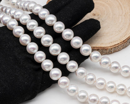 AAA 10-12mm Edison Pearl in Full Strand, Freshwater Pearl in White Colors with High Luster, Pre-Strung for Jewelry Making, SKU # 3121EP