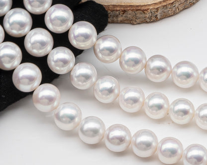 AAA 10-12mm Edison Pearl in Full Strand, Freshwater Pearl in White Colors with High Luster, Pre-Strung for Jewelry Making, SKU # 3121EP