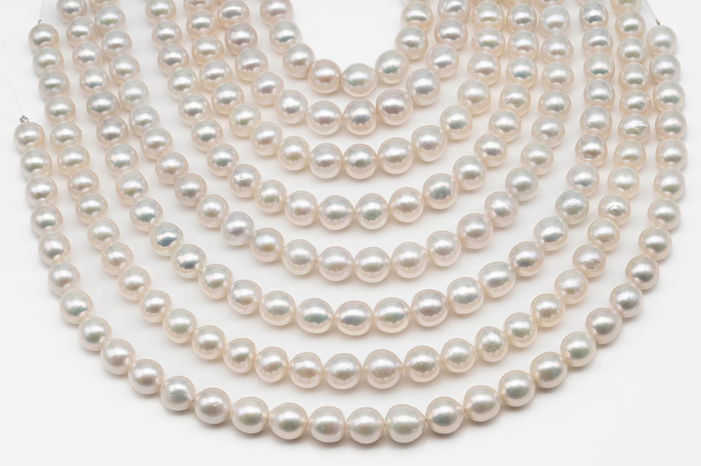 11-13mm Near Round Edison Pearl Strand with High Luster and White Colors, SKU # 2404EP