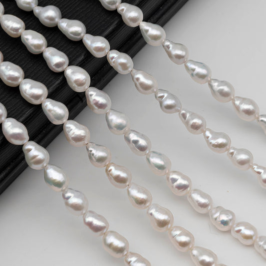 6-7mm Freshwater Pearl in Baroque Rice Shape,  Full Strand in White Color with Nice Luster for Beading or Jewelry Making, SKU # 2434FW