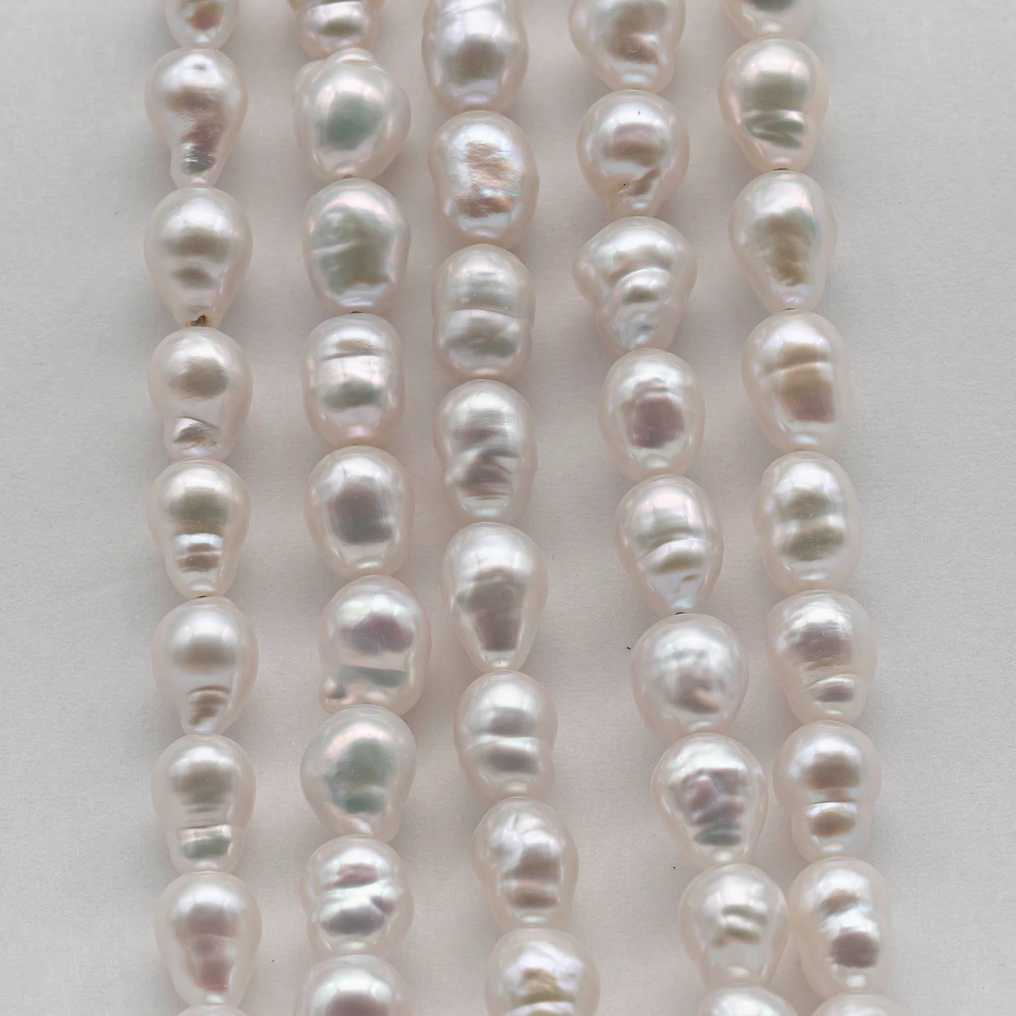 6-7mm Freshwater Pearl in Baroque Rice Shape,  Full Strand in White Color with Nice Luster for Beading or Jewelry Making, SKU # 2434FW