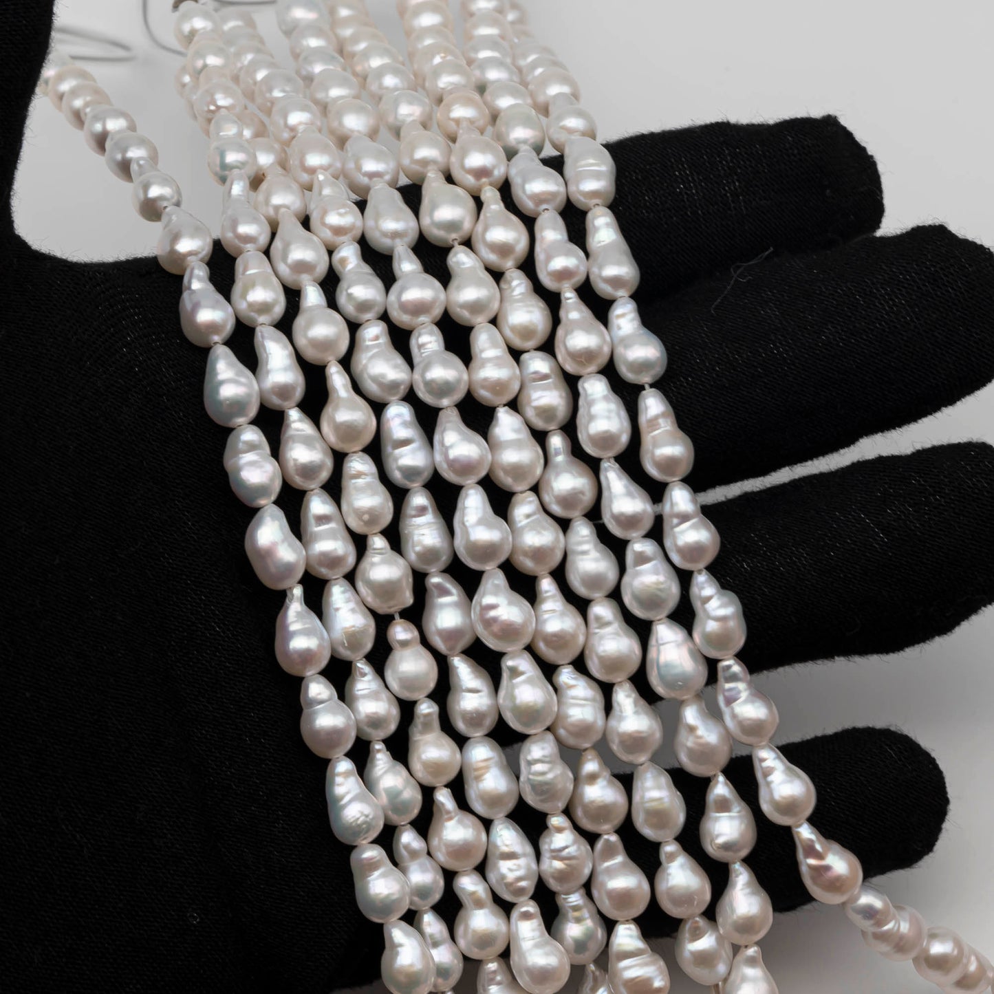 6-7mm Tiny Baroque Pearl, Mini Odd Shape Freshwater Pearl Bead in Natural White Color on a Full Strand, SKU # 2437FW