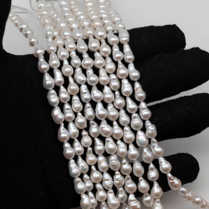 6-7mm Tiny Baroque Pearl, Mini Odd Shape Freshwater Pearl Bead in Natural White Color on a Full Strand, SKU # 2437FW