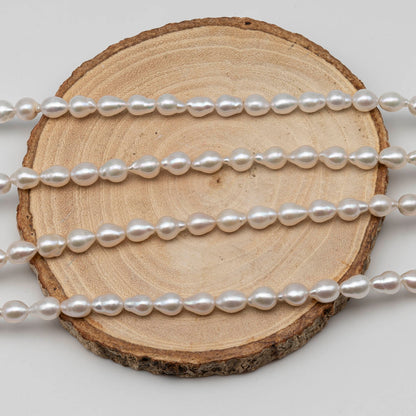 6-7mm Mini Baroque Pearl in Uniform Shape, Small Freshwater Pearl Bead in Natural White Color on a Full Strand, SKU # 2438FW