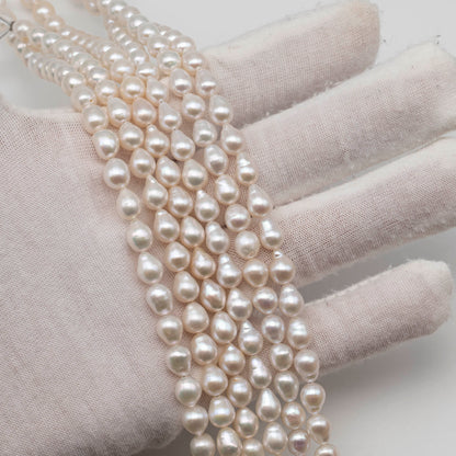 6-7mm Mini Baroque Pearl in Uniform Shape, Small Freshwater Pearl Bead in Natural White Color on a Full Strand, SKU # 2438FW