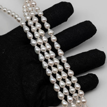 6-7mm Mini Baroque Pearl in Uniform Shape, Small Freshwater Pearl Bead in Natural White Color on a Full Strand, SKU # 2438FW