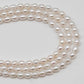 5-5.5mm or 6-7mm Rice Pearl in Natural White Color with High Lusters, Teardrop Shape Full Strand for Jewelry Making or Breading, SKU # 2439FW