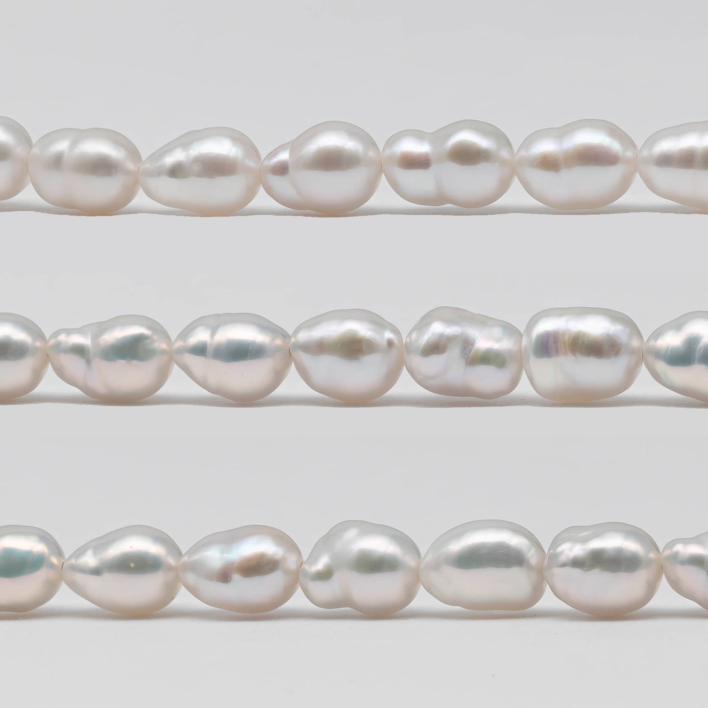 6-7mm Freshwater Pearl in Baroque Rice Shape,  Full Strand in White Color with Nice Luster for Beading or Jewelry Making, SKU # 2434FW