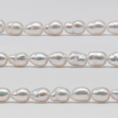 6-7mm Freshwater Pearl in Baroque Rice Shape,  Full Strand in White Color with Nice Luster for Beading or Jewelry Making, SKU # 2434FW