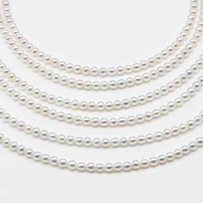 3-3.5mm Freshwater Pearls Near Round Pearl Beads, White Color With Very Nice Luster, Seed Pearls, Full Strand, SKU# 1963FW