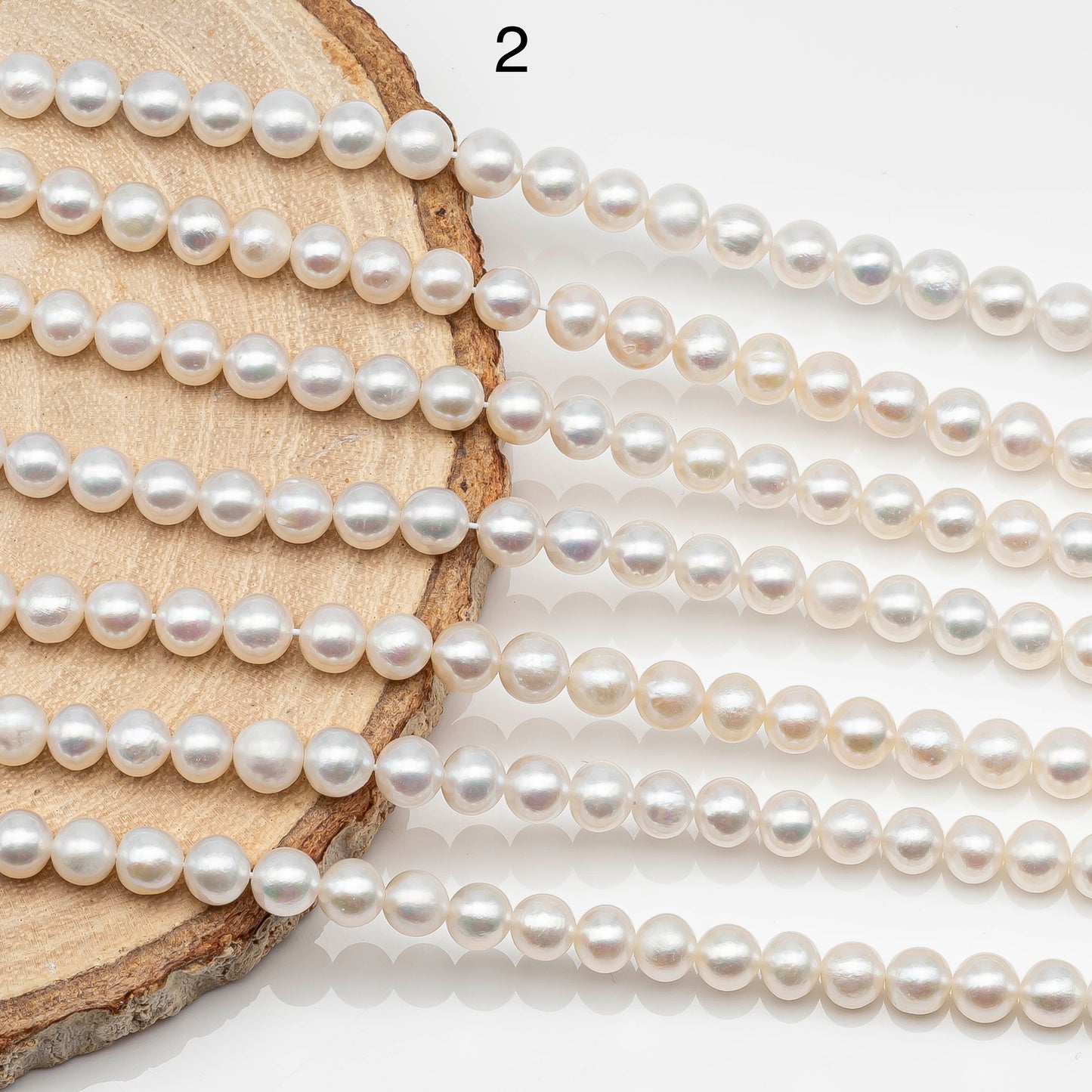 AAA 5-5.5mm White Freshwater Pearl Bead in Near Round with Blemishes for Jewelry Making, SKU # 1964FW