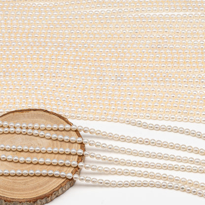 5-5.5mm Freshwater Pearls Pearl Beads, White Color, Full Strand, SKU# 3393FW