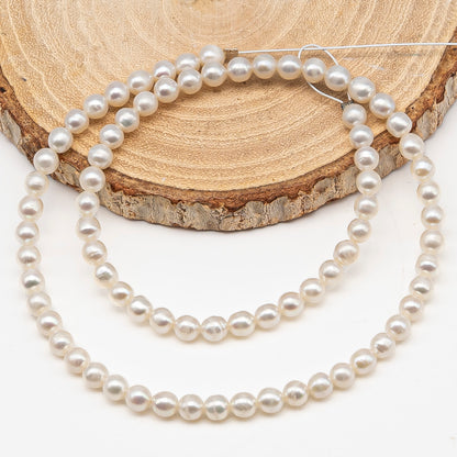 5-5.5mm Freshwater Pearls Pearl Beads, White Color, Full Strand, SKU# 3393FW