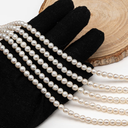 5-5.5mm Freshwater Pearls Pearl Beads, White Color, Full Strand, SKU# 3393FW