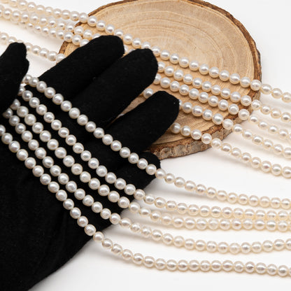 5-5.5mm Freshwater Pearls Pearl Beads, White Color, Full Strand, SKU# 3393FW