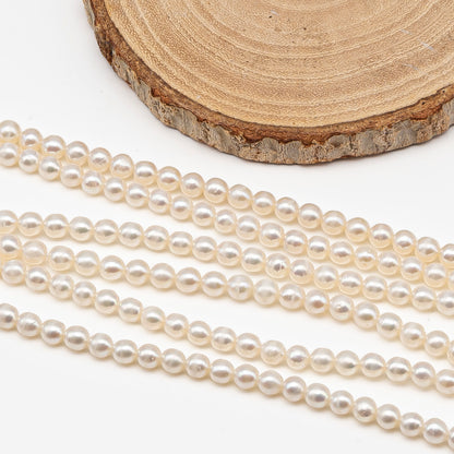 5-5.5mm Freshwater Pearls Pearl Beads, White Color, Full Strand, SKU# 3393FW