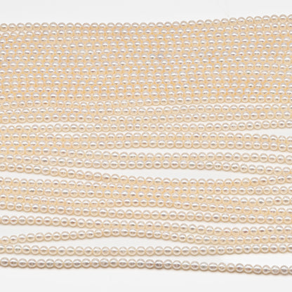 5-5.5mm Freshwater Pearls Pearl Beads, White Color, Full Strand, SKU# 3393FW