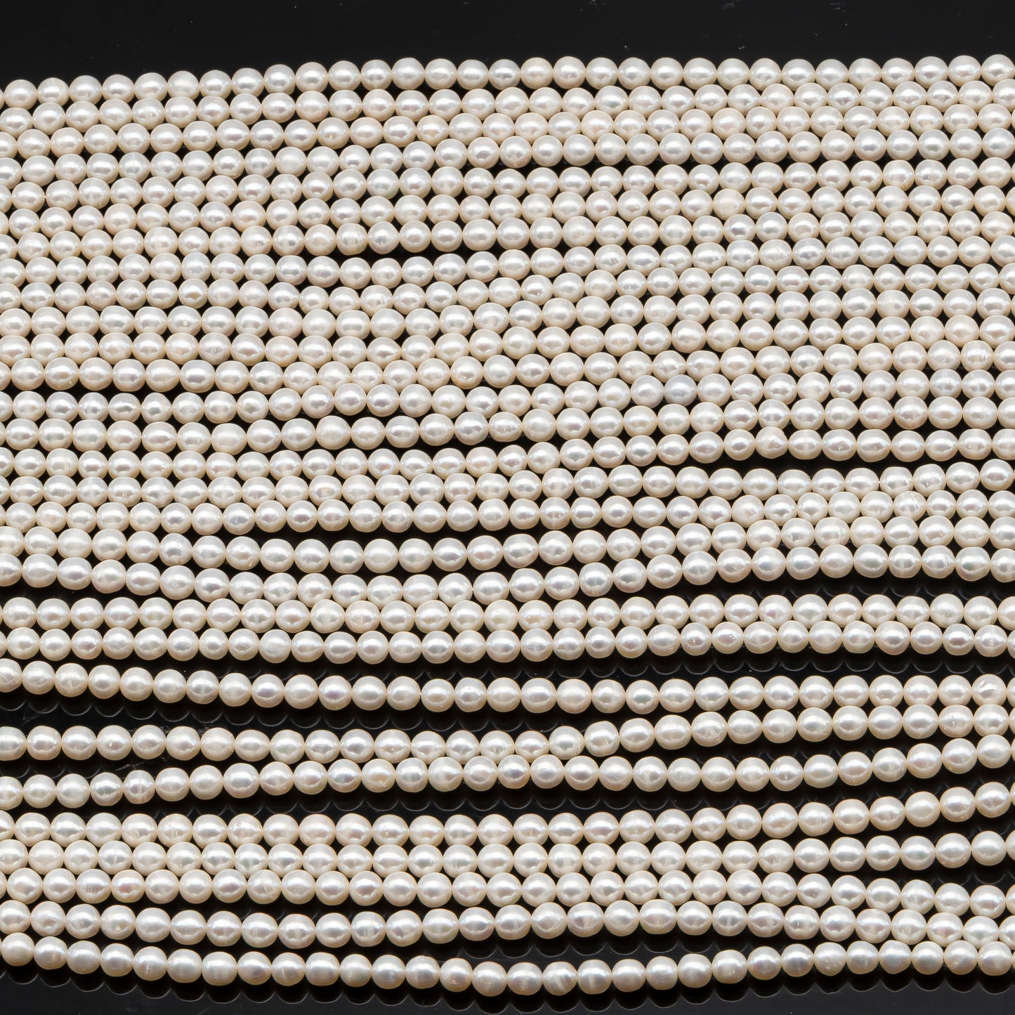 5-5.5mm Freshwater Pearls Pearl Beads, White Color, Full Strand, SKU# 3393FW