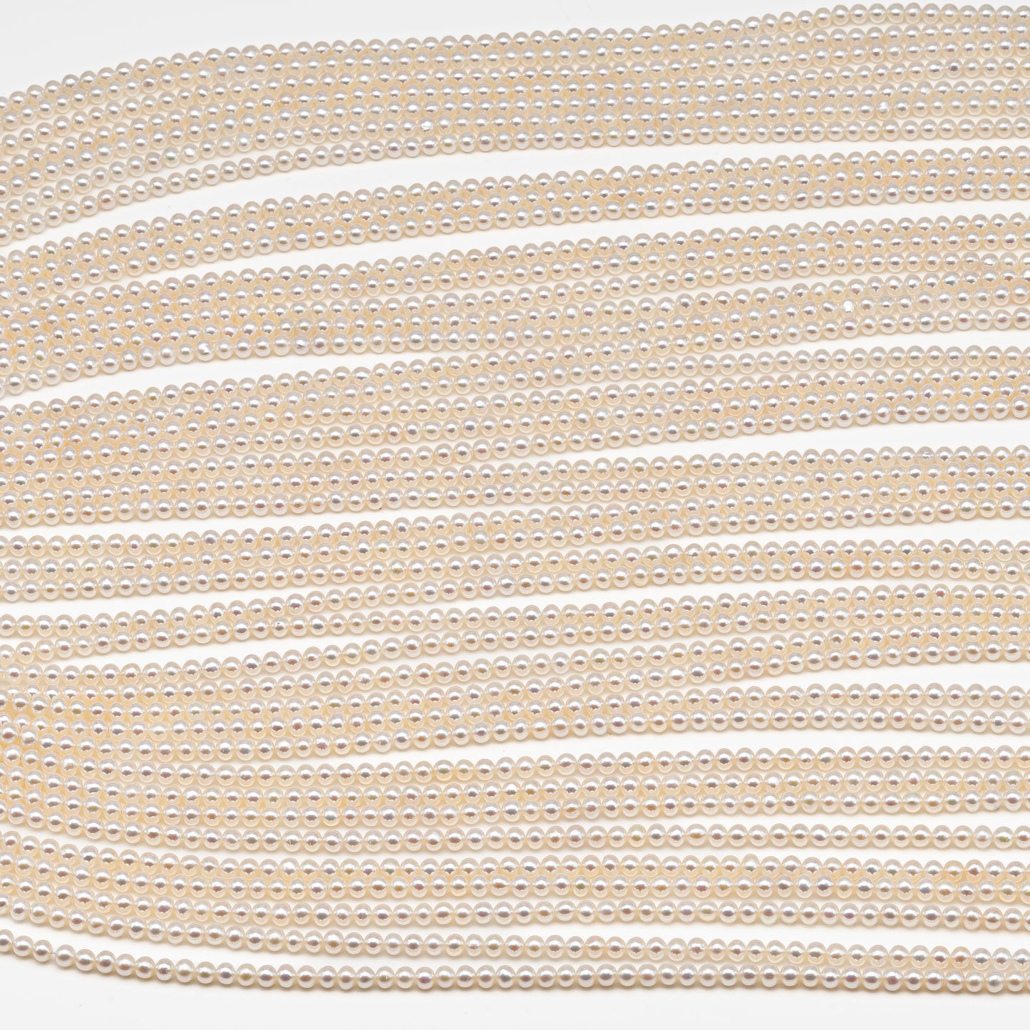 4.5-5mm Freshwater Pearls Near Round Potato Pearl Beads, White Color, Full Strand, SKU# 3391FW