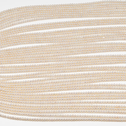 4.5-5mm Freshwater Pearls Near Round Potato Pearl Beads, White Color, Full Strand, SKU# 3391FW