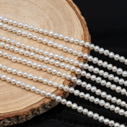 2.5-3mm or 3-4mm Freshwater Pearls Near Round Pearl Beads, White Color, Seed Pearls, Full Strand, SKU# 2902FW