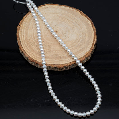 AAA 3-3.5mm, 4.5-5mm, or 5-5.5mm White Freshwater Pearl Bead in Round for Jewelry Making, SKU # 2901FW