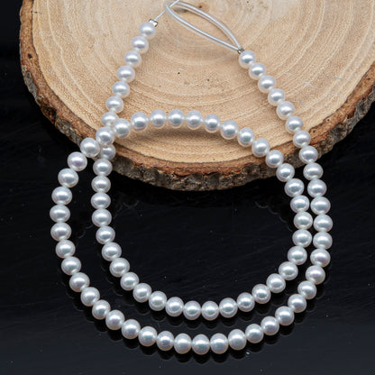 AAA 3-3.5mm, 4.5-5mm, or 5-5.5mm White Freshwater Pearl Bead in Round for Jewelry Making, SKU # 2901FW