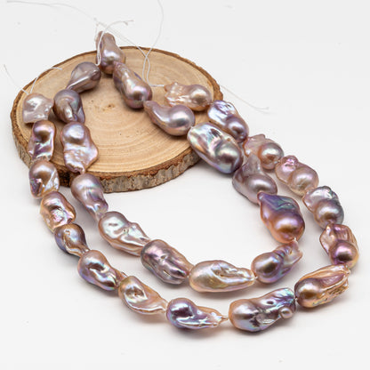 Large Size Baroque Pearl Natural Color, From 14-18 x 22-28mm Drop Shape, Full Strand, 1 Pc, or Large Hole, SKU # 2897BA