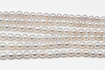 9-12mm Near Round Edison Pearl Strand with High Luster and White Colors, SKU # 2898EP