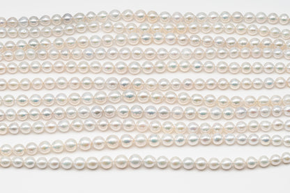 9-12mm Near Round Edison Pearl Strand with High Luster and White Colors, SKU # 2899EP