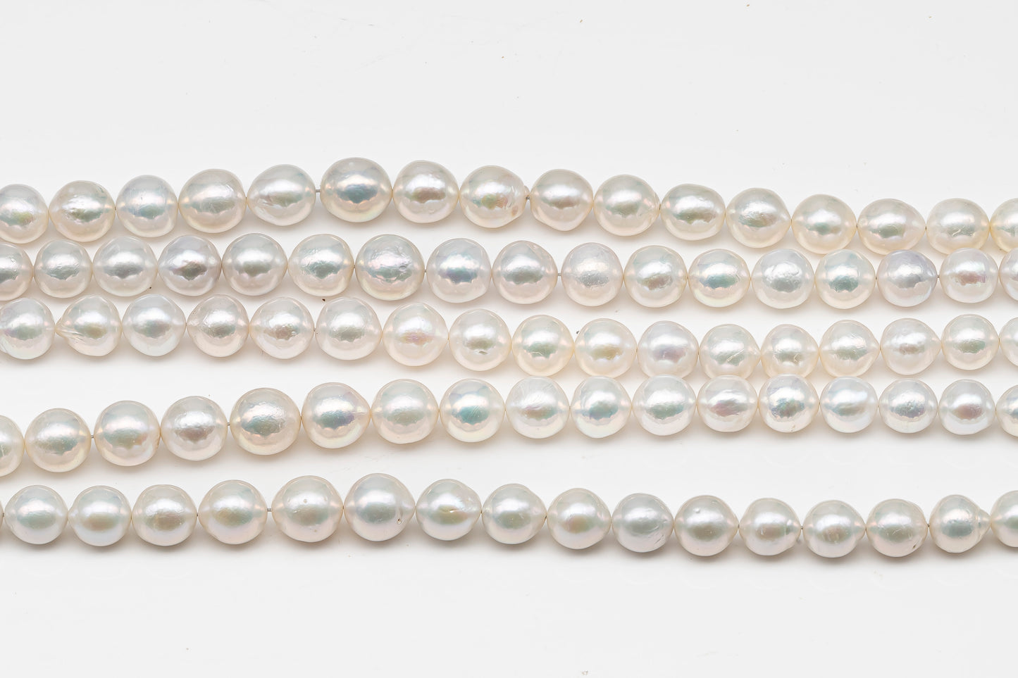 9-12mm Near Round Edison Pearl Strand with High Luster and White Colors, SKU # 2899EP