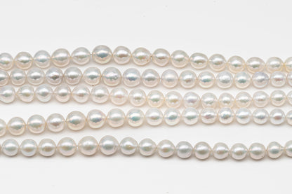 9-12mm Near Round Edison Pearl Strand with High Luster and White Colors, SKU # 2899EP