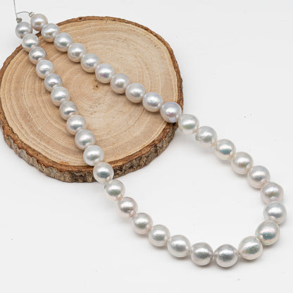 9-12mm Near Round Edison Pearl Strand with High Luster and White Colors, SKU # 2899EP