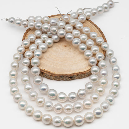 9-12mm Near Round Edison Pearl Strand with High Luster and White Colors, SKU # 2899EP