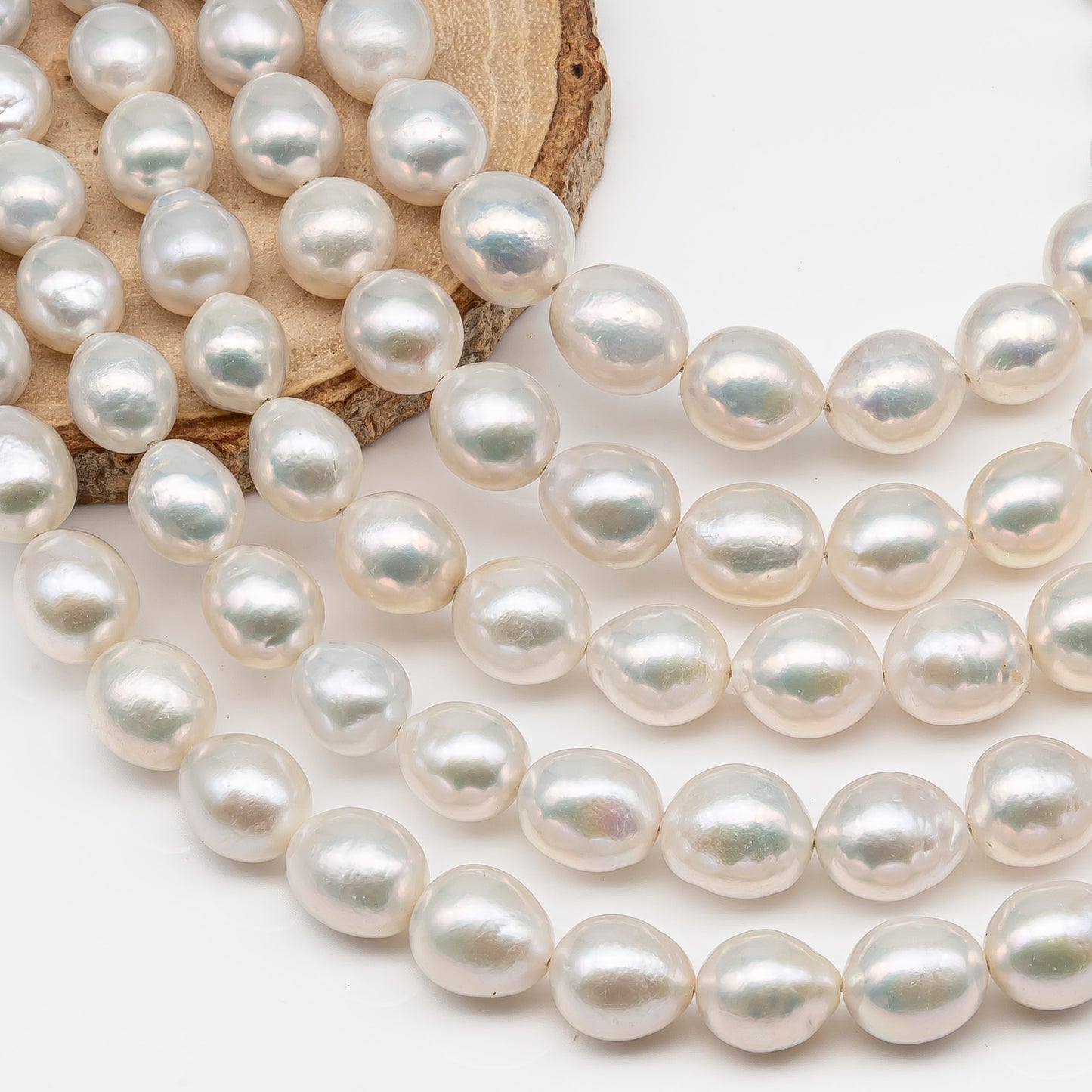 9-12mm Edison Pearl Strand with High Luster and White Colors, SKU # 2900EP