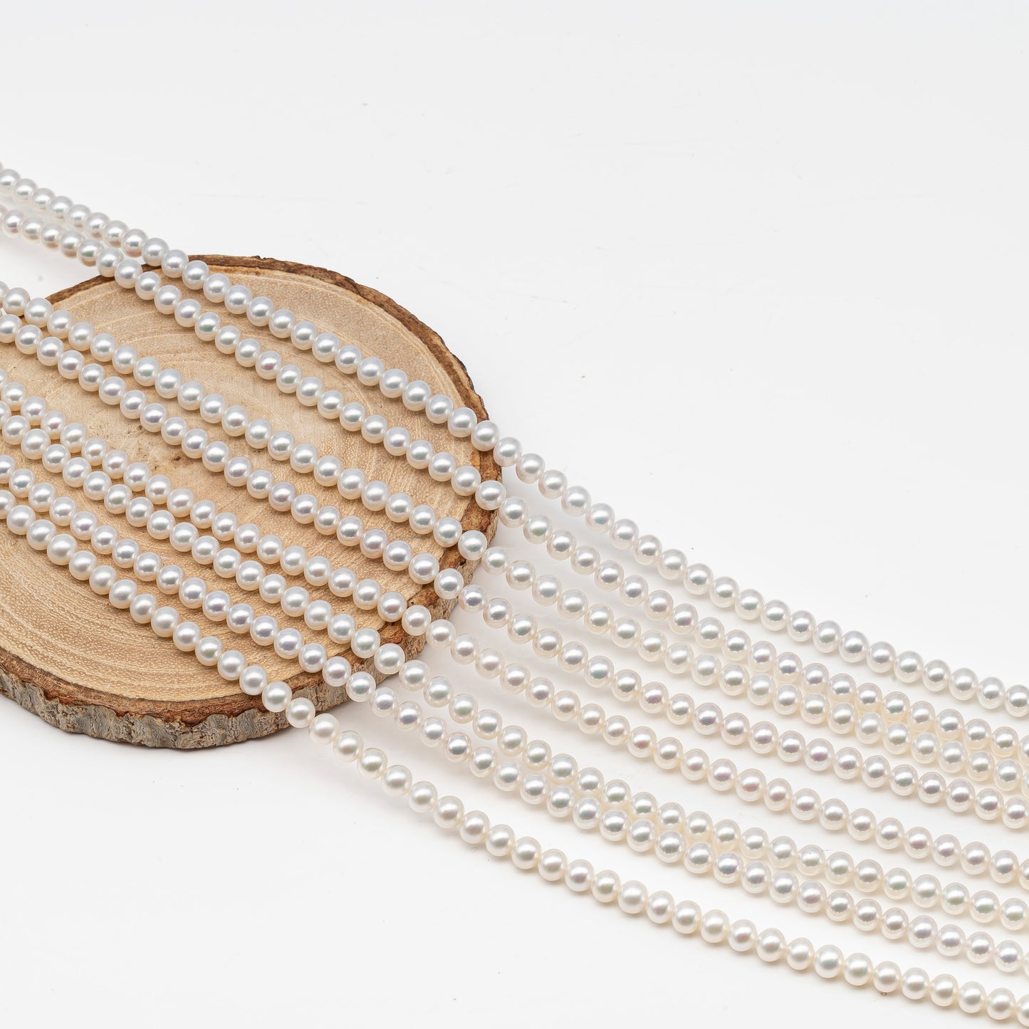 AAA 3-3.5mm, 4.5-5mm, or 5-5.5mm White Freshwater Pearl Bead in Round for Jewelry Making, SKU # 2901FW