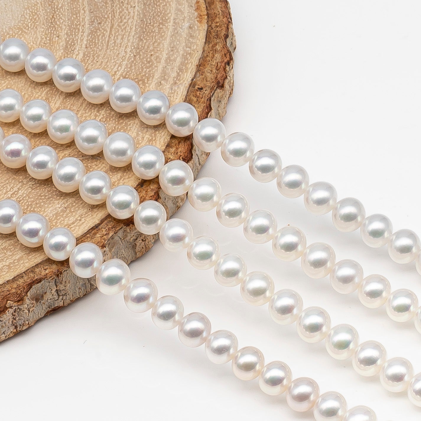 AAA 3-3.5mm, 4.5-5mm, or 5-5.5mm White Freshwater Pearl Bead in Round for Jewelry Making, SKU # 2901FW