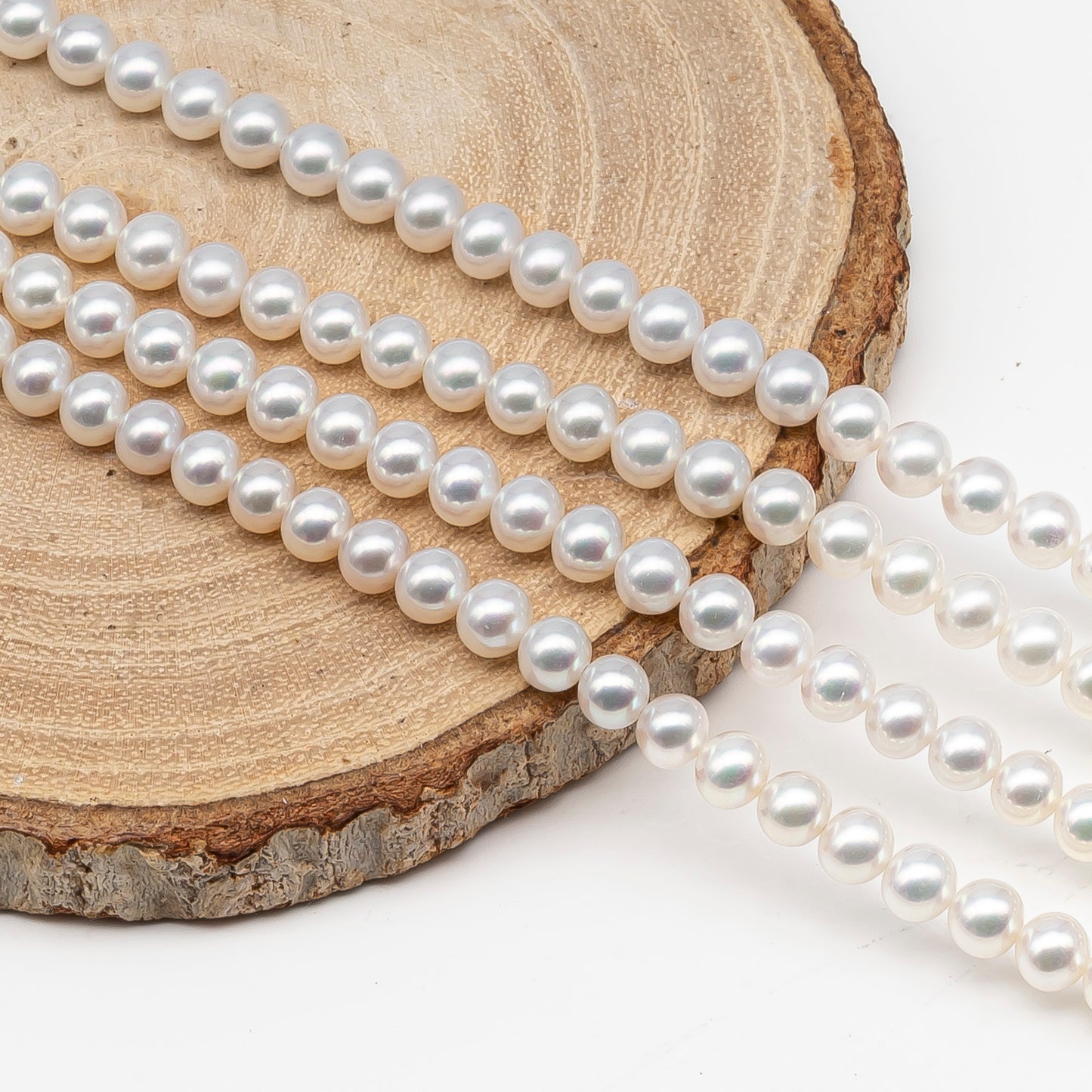 AAA 3-3.5mm, 4.5-5mm, or 5-5.5mm White Freshwater Pearl Bead in Round for Jewelry Making, SKU # 2901FW