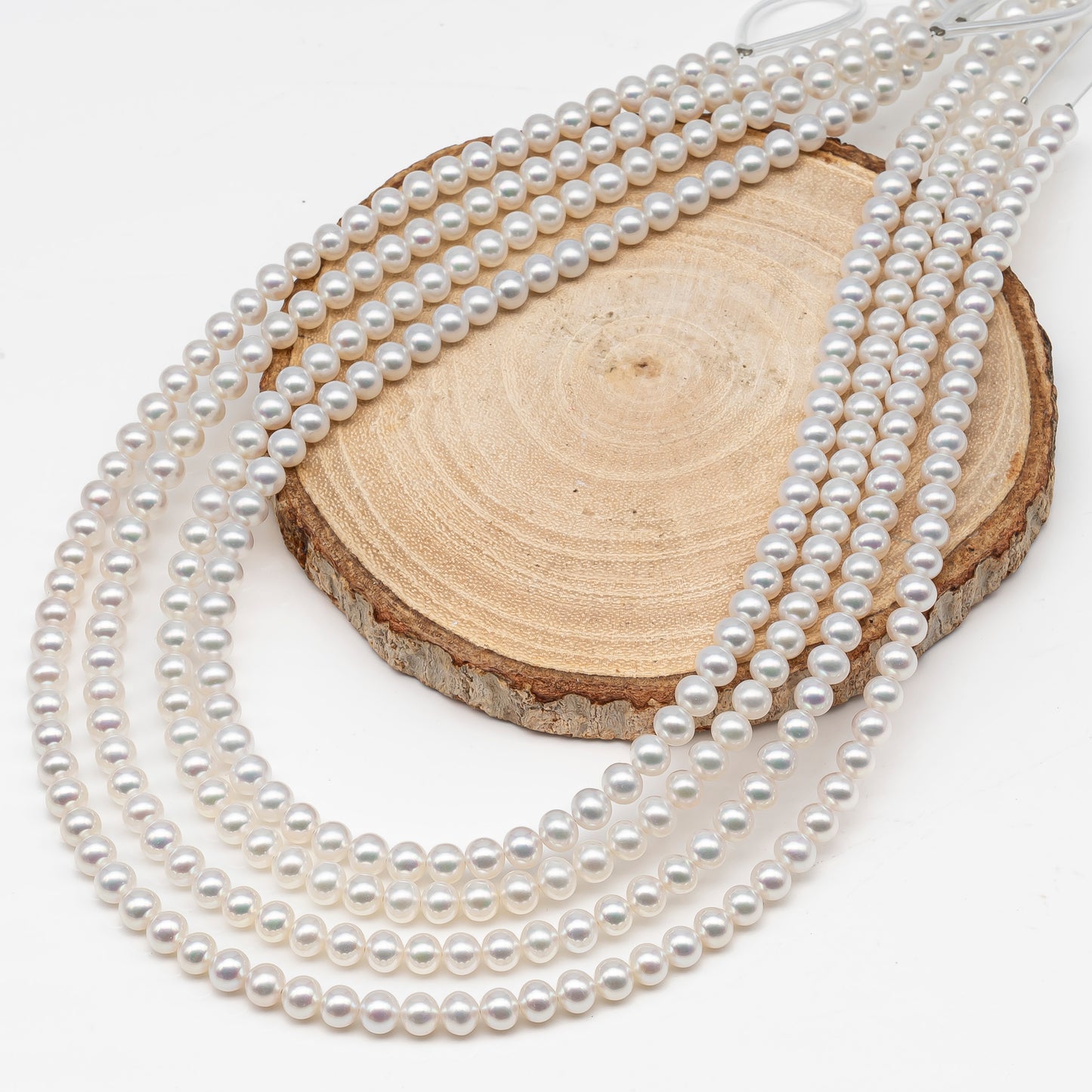 AAA 3-3.5mm, 4.5-5mm, or 5-5.5mm White Freshwater Pearl Bead in Round for Jewelry Making, SKU # 2901FW