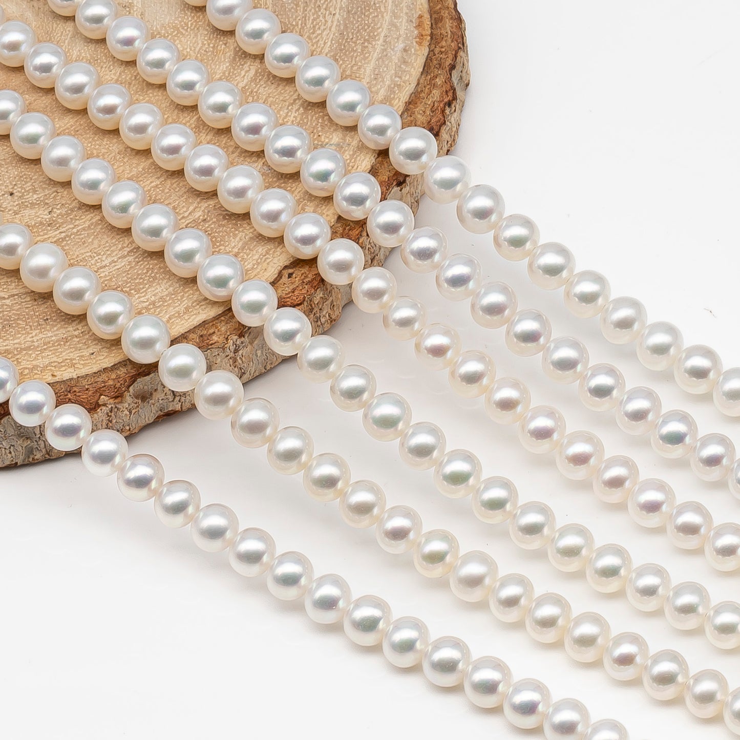 AAA 3-3.5mm, 4.5-5mm, or 5-5.5mm White Freshwater Pearl Bead in Round for Jewelry Making, SKU # 2901FW