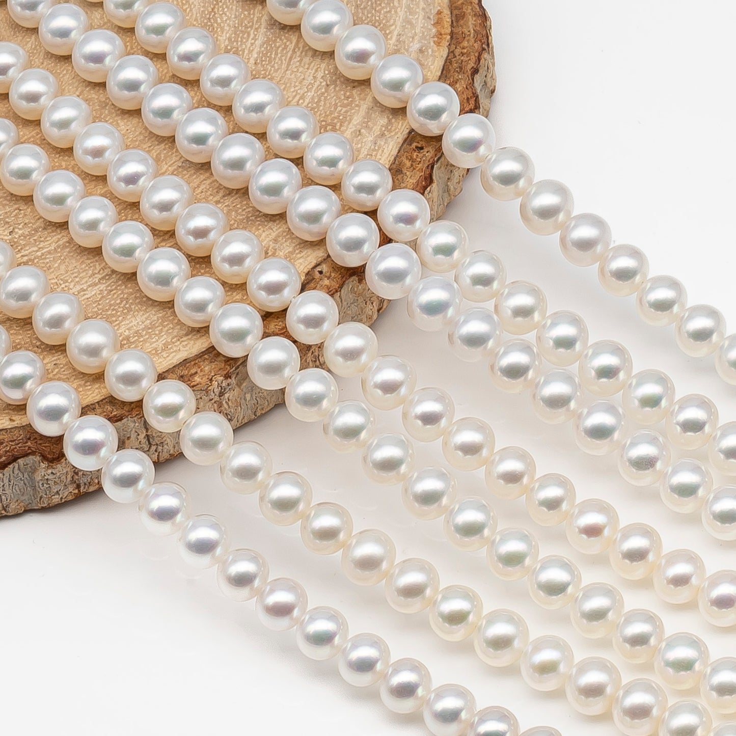 AAA 3-3.5mm, 4.5-5mm, or 5-5.5mm White Freshwater Pearl Bead in Round for Jewelry Making, SKU # 2901FW