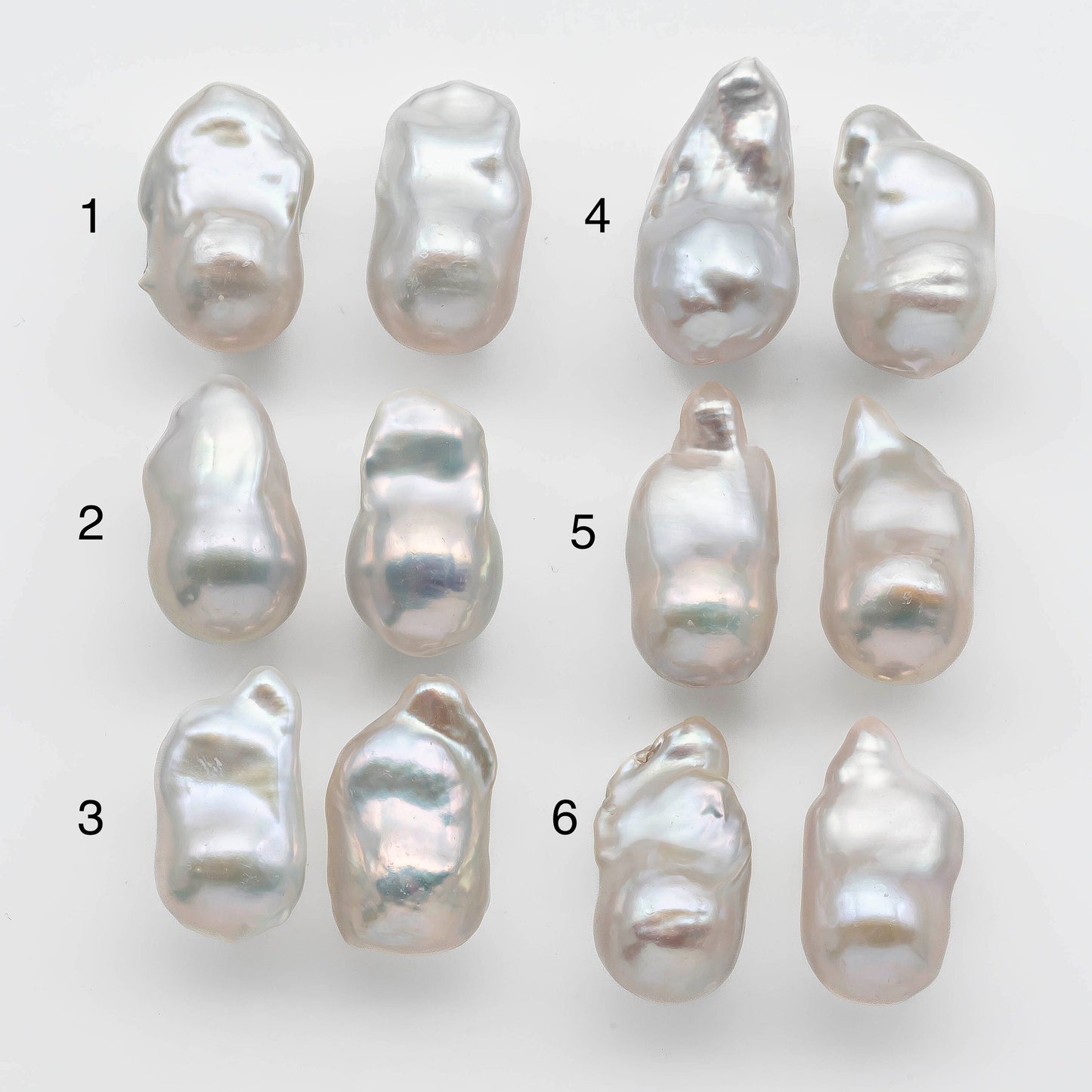 11-12mm Small Baroque Pearl Loose Pair Undrilled Elongated, Both Side Smooth and High Luster for Making Earring, SKU # 1355BA