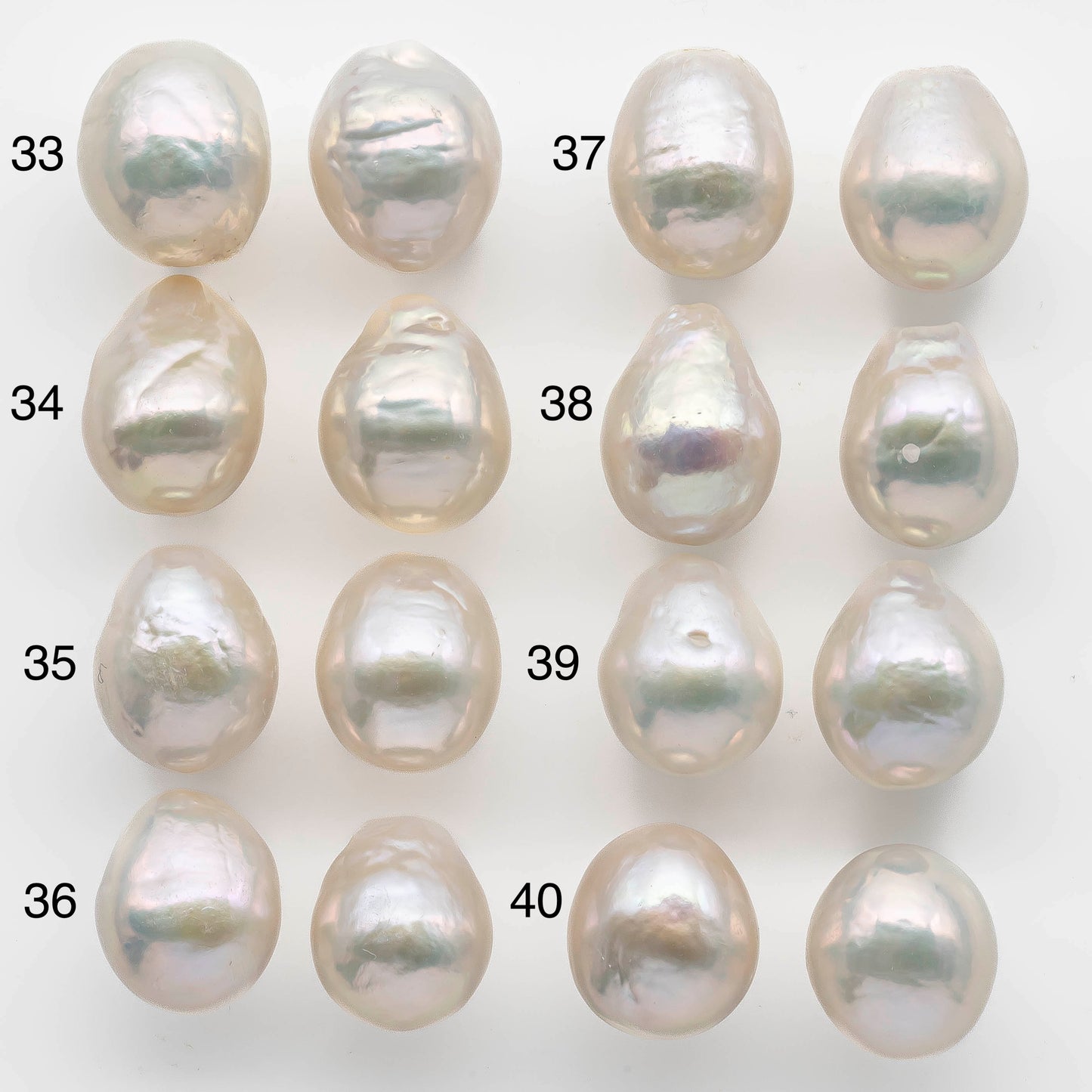 11-12mm Freshwater Edison Pearl Loose Pair Undrilled with Limited Blemishes and High Luster for Making Earring, SKU # 1358EP