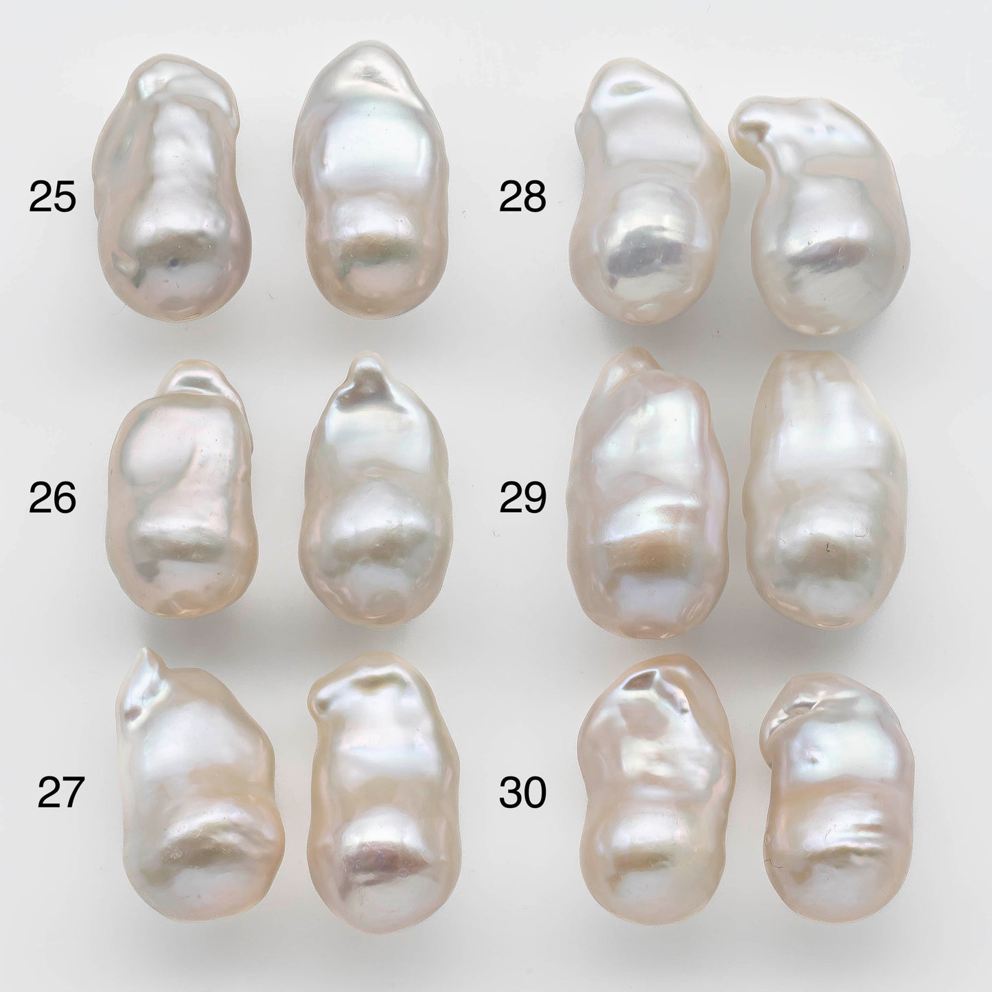 11-12mm Small Baroque Pearl Loose Pair Undrilled Elongated, Both Side Smooth and High Luster for Making Earring, SKU # 1355BA