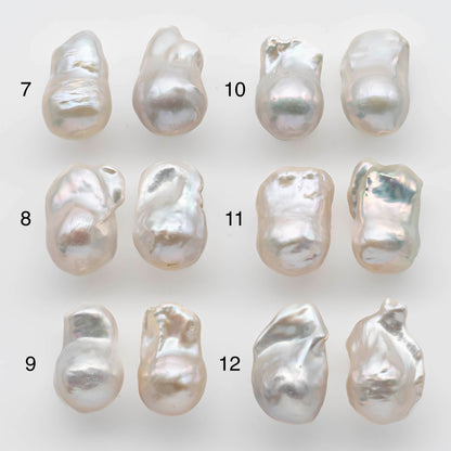 12-13mm Fireball Flameball Pearl Loose Undrilled Baroque Pair with High Luster Both Side for Making Earring, SKU # 1357BA